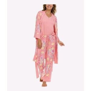 Flora Nikrooz Women’s 3-piece PJ Set, pink floral size S - NWT